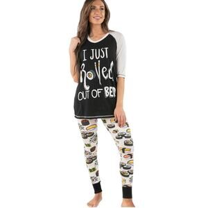 Lazy One I Just Rolled Out of Bed Womens Sushi Pajama Lounge Set Size XS New